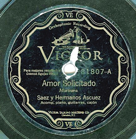 RCA Victor - Amor Solicitado - Marinera - Saez y Hermanos Ascuez